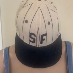 Ebbets Field Flannels Cream and Black SF Cap
